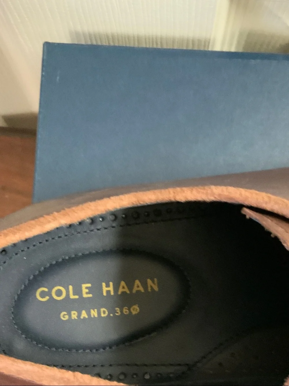 Cole Haan Men's Brown Leather Oxford Lace-Ups